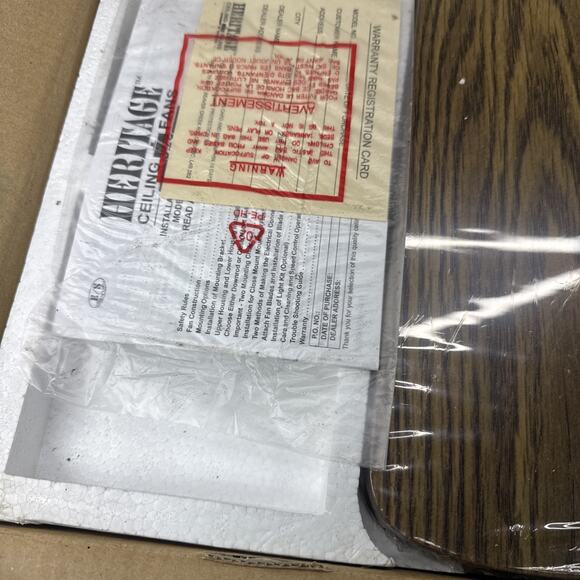 VTG Heritage 52”Ceiling Fan Polished Brass Finish Oak /Walnut Blades W/ Light - Picture 5 of 14